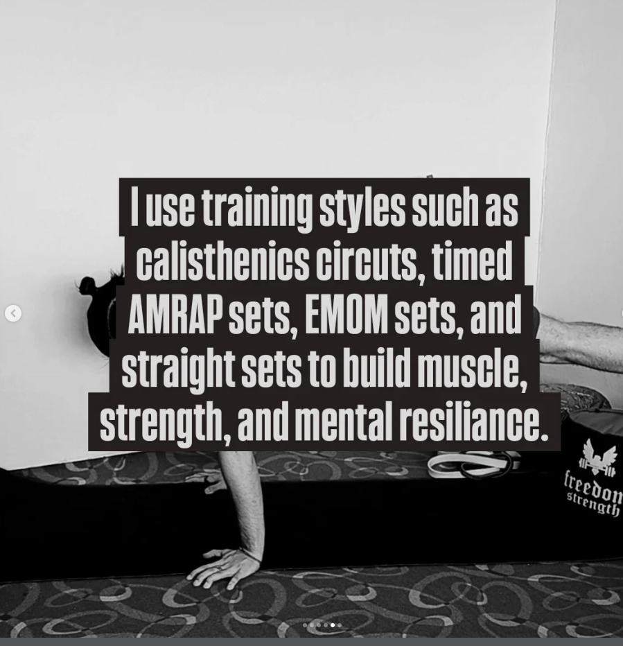 Antonio demonstrating calisthenics movements